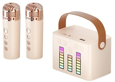CENMOO Karaoke maskinhögtalare, bärbar karaokemaskin med 3D-ljud, karaoke-maskin-mikrofonset, utomhushögtalare, bärbar högtalare med lång räckvidd för c