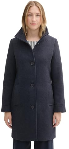 TOM TAILOR 1042902 Abrigo con Cuello Alto, 35927-navy Melange Twill Structure, XXL Mujeres