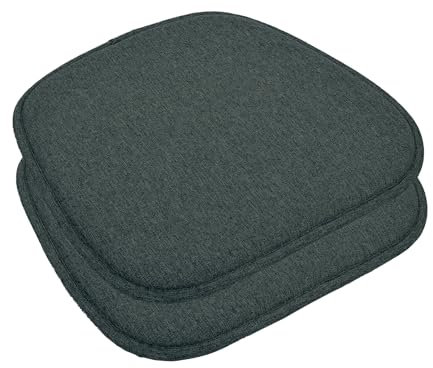 HAVARGO 2er Set Rutschfestes Stuhlkissen Stuhlauflage Kissen für Esszimmerstühle Waschbares Sitzauflage für Stühle im Büro Outdoor Indoor Garten-41 x 39 cm,Schwarz