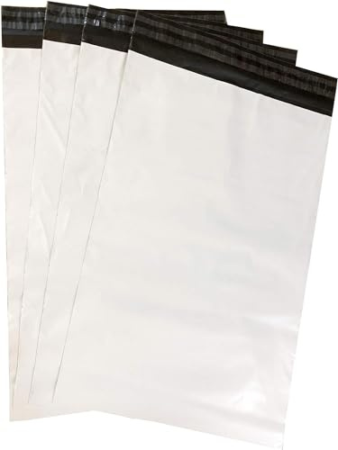 Goodway Pack of 100 Foil Shipping Bags 45 x 55 cm White Shipping Bags with 4 cm Flap Robust Shipping Bags for Safe Shipping (45 x 55)