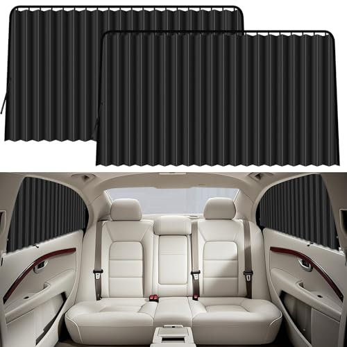XCBYT Pare Soleil Voiture Magnétique, Rideau Voiture Vitres Latérales Opaque, Protection UV, Protection Vie Privée, 2 Pièces