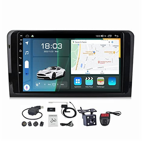 Generico Autoradio Stereo Android 11 da 9'' per Mercedes ML W164 GL X164 (2005-2012) - Ricevitore 2 DIN da Incasso con Navigazione, CarPlay, FM/AM, Supporto Audio Bluetooth