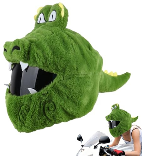 Couvre-casque pour moto – protection universelle en peluche intégrale | matériau doux et velu, drôle cuir de dessin animé : décoration de conduite personnalisée pour les courses quotidiennes et les Ut