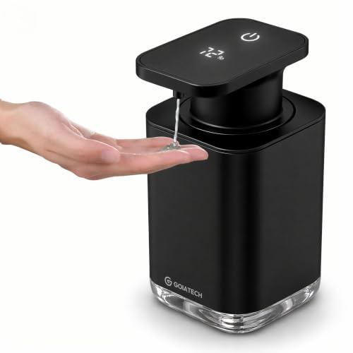 Automatic Soap Dispenser with Digital Display, Stainless Steel Body Shell, Touchless Sensor, USB-C Rechargeable, No Drip Pump, 3-Level Adjustable, IPX5 Waterproof, 450ml – Bathroom & Kitchen