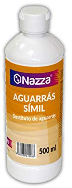 Aguarrás Símil Nazza | Disolvente adecuado para pinturas al óleo | Diluyente para barnices y pinturas sintéticas | Envase de Plástico de 0,5 Litros