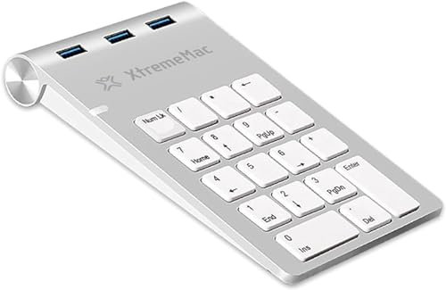 XtremeMac Aluminium Keypad 3 Ports USB - Pavé numérique Ultra Fin avec Touches Plates et 3 Ports USB 3.0 (Catégorie: Pavé numérique)
