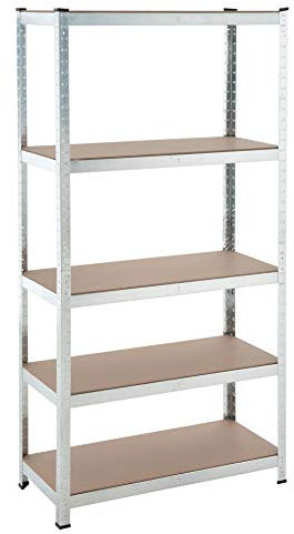 ESTEXO Steckregal Lagerregal 21 Modelle wählbar Schwerlastregal Regal Kellerregal Werkstattregal Werkbank Garagenregal (Verzinkt / 180x90x40cm / 350kg)