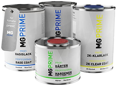 MG PRIME Motorradlack Dose Set für Yamaha DPBMC Deep Purple Blue Mica Grundlack Basislack 2K Klarlack Härter spritzfertig 3,5L
