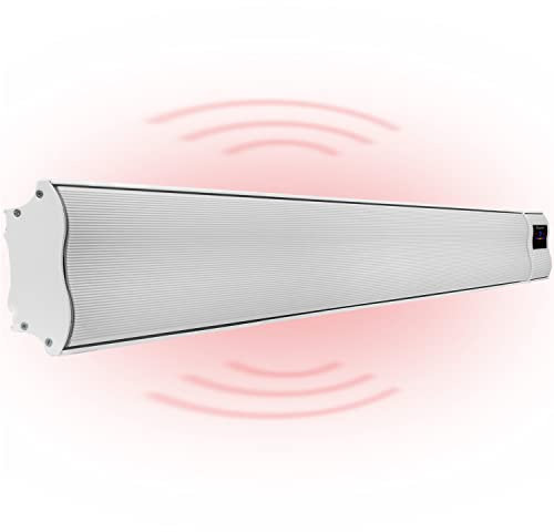 Klarstein Chauffage électrique pour terrasse et jardin, radiateur infrarouge avec commande par application WiFi, minuterie, affichage LED, IP44, chauffage infrarouge sans CO2, chauffage économe en
