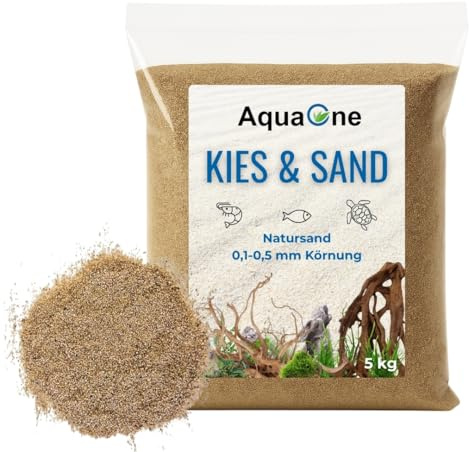 AquaOne Akvariegrus och Akvariesand 5 kg I Bottenmaterial ljus svart färgad fin medel grov I Akvariegrus Premium Kvalitet I Kvartssand Akvariegrus Deko Aquascaping Kornstorlek (Bernstein 0,1-0,5mm)