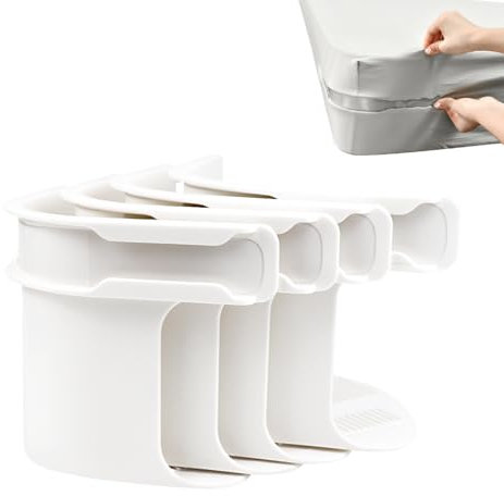 Doksvp 4 Piezas Sujetadores de Sábanas con Tiras de Bloqueo Kit, Antideslizante Tensor de Sábanas, Sujetadores de Esquina para Sábana de Cama, Heavy-Duty Corner Clips, para Todos los Colchones