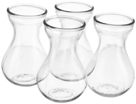 UKCOCO Vase à Fleurs en Verre Transparent Lot De 4 Pièces Taille Moyenne Verre Sûr Hydroponique Décor Maison Bureau Balcon Jardin
