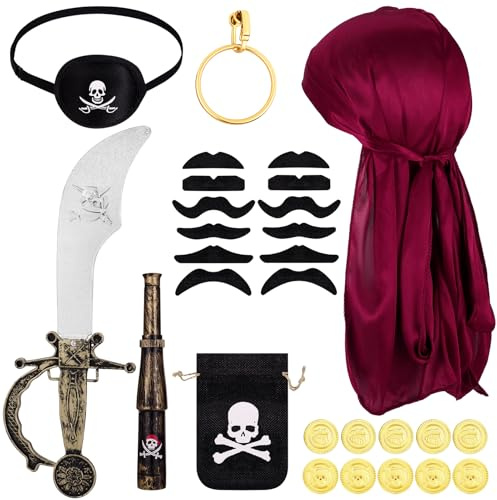 GSrenyu 28 Pcs Pirate Accessories for Adult Kids