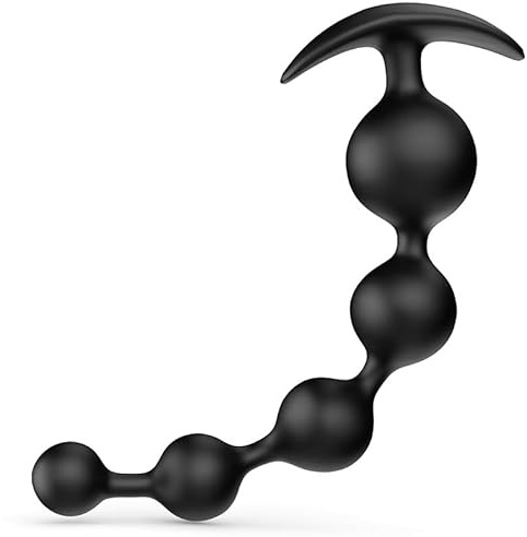 Anal Beads Butt Plug Anal Toys - 9.8 Long ButtPlug 1.8 Diameter Large Silicone Beads with 5 Gradient Anal Trainer, Flexible Prostate Massager Sex Toys for Men & Couple