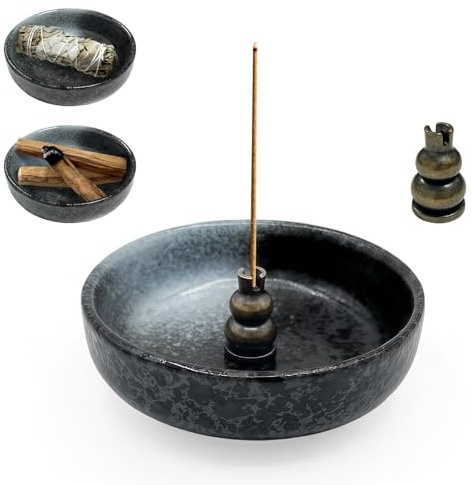 Portaincenso in Ceramica, Porta Bastoncini di Incenso per Porta Palo Santo Salvia, Portaincenso per Sbavature, Bruciare Incenso, Decorazione (Type B)