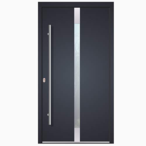 Haustür Welthaus WH75 Standardtür Aluminium mit Kunststoff LA 128 Tür 1100x2100mm DIN Links Farbe aussen Anthrazit Innen weiß außengriff BGR1400 innendrucker M45 Zylinder 5 Schlüßel