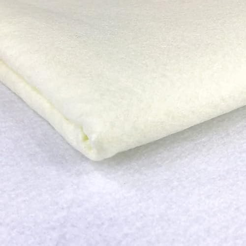 Acrylic Felt Fabric 60 Inch 150cm Wide - Sewing Craft Material - Black, White, Yellow, Green, Brown, Orange, Grey, Blue, Red, Pink, Purple - Felt Sheets for Crafting & Decorations (0.5m, Ivory)