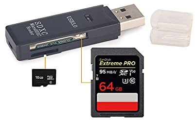 Erisin Todo en 1 externo USB 3.0 lector de tarjetas de memoria portátil adaptador para Micro SD MMC SDHC M2 TF 2 ranuras compatible con Windows/MAC