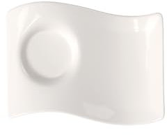 Villeroy & Boch NewWave Caffè Unterteller Partyplate, 20 x 14 cm, Premium Porzellan, Weiß