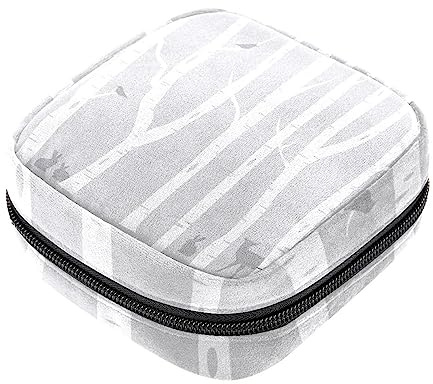 Sanitary Napkin Storage Bag, Feminine Product Pouches Portable Period Kit Bag for Girls Women Ladies Snowy Winter Forest