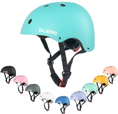 Glerc Kids Sports Helmet for Age 3-9 Year Old Boys Girls Toddler Youth for Cycling Bike Skateboard Scooter Skating Skiing, S Size Cyan