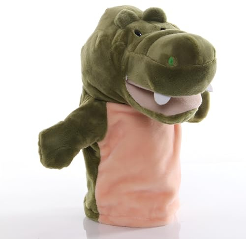 Proumhang Handdockor för barn, mjuk plysch Zoo Animal Puppet för barn småbarn pojkar flickor,För fantasifull lek, showteater, festtillbehör (stora rörliga munnar) Krokodil 25cm