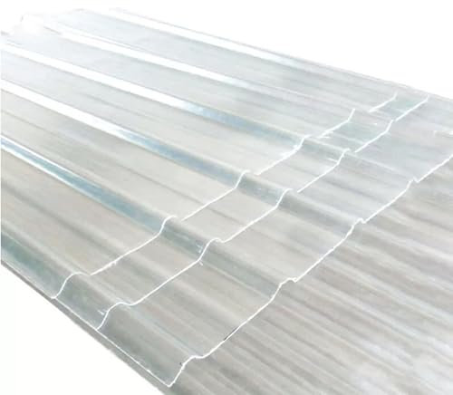 Bitumenwellplatten,Isolierende Wellbahn Dachplatten,Wetterfeste Transparent Kurzrollen,FRP-Tageslichtplatten,1,5mm Wandblech Dachblech,für Carport und Gewächshaus (0.9x1.8m/35x71in,2 Pcs)