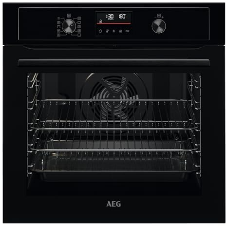 AEG 3000 Series SurroundCook Integrated Oven BPX535061B, 72L, Fast Heat Up, Multilevel Cooking, Turbo Grill, Pyrolytic Self Clean, Defrosting, LED, Child Lock, Built-In 590x560x550mm, Class A+, Black