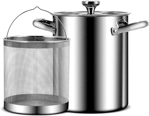 ANSNOW Pasta Pots 4L Asparagus Pot, Asparagus Vegetable Steamer Pot Spaghetti Pasta Stovetop Cooker with Wire Basket and Glass Lid, Oil Deep Fry Pan/One Color