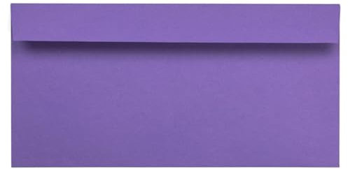 Kuvertwelt Briefumschläge DIN Lang (220x110mm) - Haftklebend - Hochwertige Umschläge in verschiedenen Stückzahlen 25 Stück Briefumschläge DIN Lang haftklebend Lila