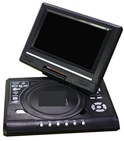 Reproductor de DVD de Viaje, 7,8 Pulgadas TV hogar Coche Reproductor de DVD portátil HD VCD CD MP3 HD Reproductor de DVD USB RCA portátil Cable Juego 16:9 rotar LCD