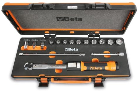 BETA 666/C5 - Chiave dinamometrica a scatto Zero-Reset 10–50 Nm, quadro 3/8” in cassetta con bussole e prolunghe