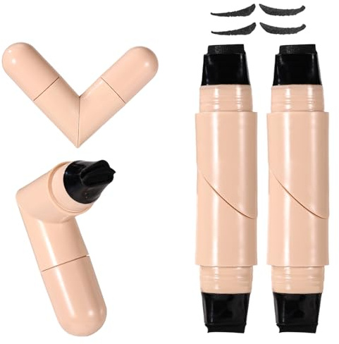 Sinbana 2uds Sello Delineador Ojos Plegables, Lapiz Delineador Ojos Sello de Gel Líquido Negro de Doble Punta para Principiantes para Crear Fácilmente un Look Maquillaje Exquisito