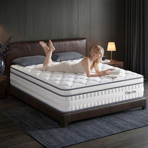 Cliporix Super King Size Mattress,10.3Inch Hybrid Orthopedic Matresses with Memory Foam & Individual Pocket Springs, Super King Mattress for Pressure Relief, Medium Firm Mattress-in-Box 180x200x26 cm