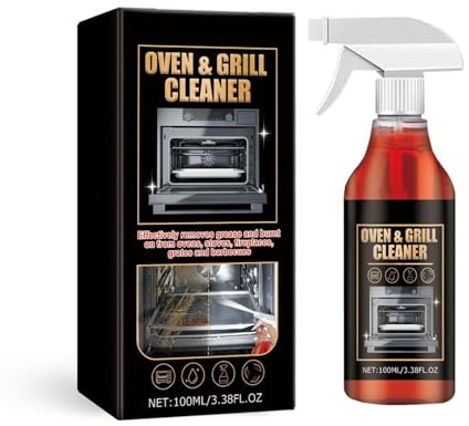 Ugns- och grillrengörare spray, ugnsrengörare, grillrengöring, kraftfull rengöring och fettlösare, kraftig köksrengöring för köksfläktar, gasgrillar, rostfritt stål och andra köksredskap (1 st)