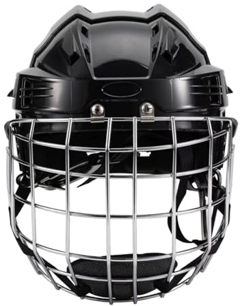 FytStycale Casco de Hockey sobre Hielo, Casco, Casco Deportivo, Acolchado para La Cabeza, Accesorio de Entrenamiento con Cierre Ajustable, Adecuado para Hockey S, Negro, 52cm a 58cm