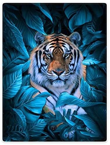 Dick Decke Weich Wärme Gemütlich Flanell-Fleece Sofadecke Deckeldecke Tropische Pflanze Tiger Tarnung Tarnung 125 x 200 cm