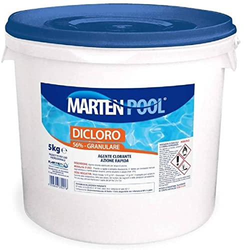 MARTEN Dicloro 56% granulare 5kg | Agente clorante stabilizzato per acque di piscina