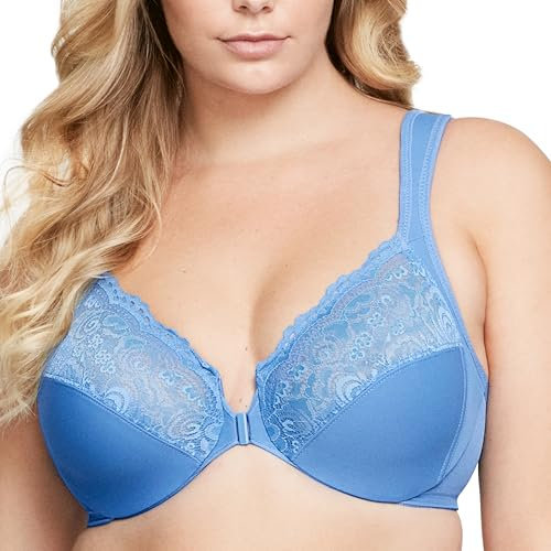 Glamorise Damen 1245 Plunge Bra, Blau, 100D