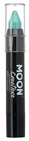Moon Creations Face Paint Stick Body Crayons | Turquoise | 3.2g | Sweat Proof & Water-Resistant Face Paint | Cruelty Free, Made in UK | For Kids, Adults, Fancy Dress, Festivals, Halloween