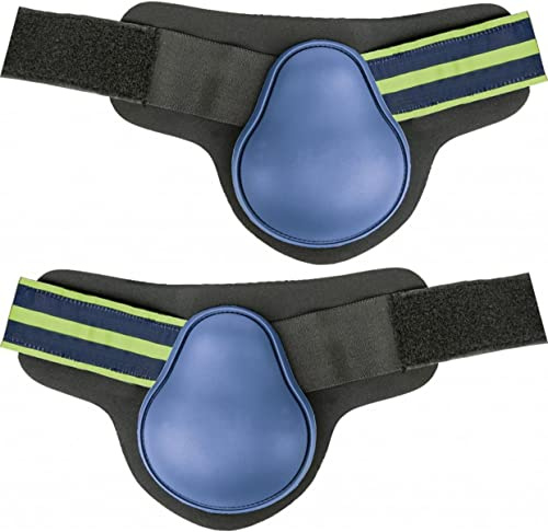 HKM Equestrian 6948 - Ghette e campane per zoccoli, colore blu navy/oro rosa Pony