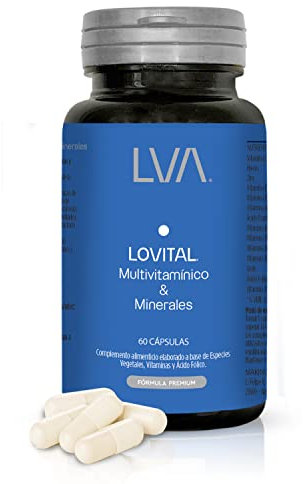 LOVITAL Vitaminas Defensas y Resfriados | Pelo, Piel y Uñas Mujer y Hombre | contra Fatiga y Cansancio | Sistema inmune + Energía y Vitalidad | 60 cápsulas