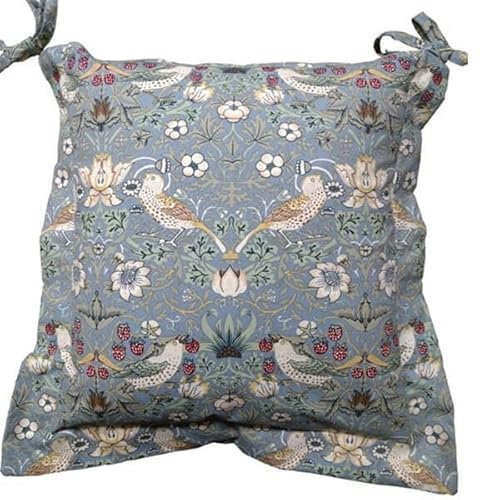 WILLIAM MORRIS Strawberry Thief Blue Oxford Seat Pad