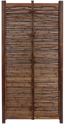 Red Lantern 6 ft. x 3 ft. Tanka Shita Zen Garden Bamboo Fence Panel