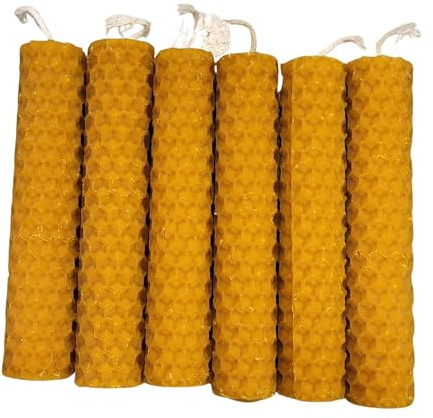 Vela cera de abeja 10 x 2 cm paquete 6 unidades la cera de abeja es un producto 100% natural y sostenible.