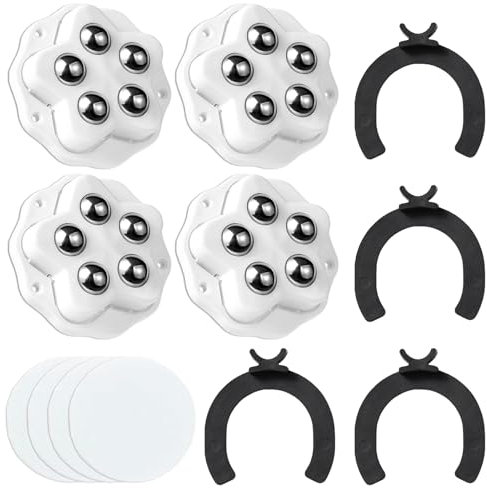 UZSUZZ Rueda Adhesiva Negra Para Muebles, Ruedas Para Muebles Pesados, Ruedas Para Electrodomesticos Pequeños, Ruedas Para Mesa De Centr Ruedas Giratorias 360 Puede Soportar 400 Kg (White)