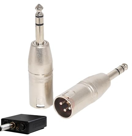 Wvxilyr 2 stycken 6,35 mm TRS till XLR-adapter, XLR till jack 6,35 adaptrar, TRS-till XLRS ljudadapter, för mixer, högtalare och mikrofoner Robust, långvarig användning (stereo)