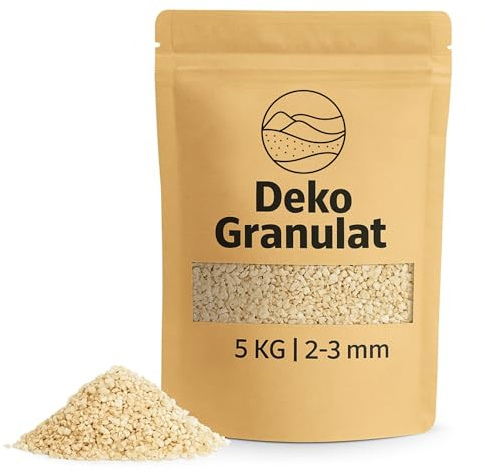 Gránulos decorativos de color crema como decoración de colores – 5 kg pequeñas piedras decorativas Ø 2 – 3 mm para vasos, jarrones
