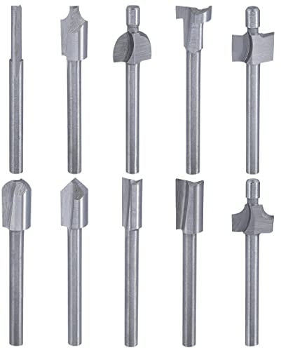 Treki Ensemble de HSS Fraises à Défoncer, 3mm(1/8) Fraises Rotatives Gravure à Bois pour Bricolage Gravure Menuiserie Dremel Accessoires Outils