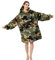 Seogva Übergroßer Sherpa-Kapuzenpullover, tragbare Hoodie-Sweatshirt-Decke, superweich, warm, bequem, Einheitsgröße, für Männer, Frauen, Mädchen, Jungen, Freunde, Camouflage, camouflage, Einheitsgröße